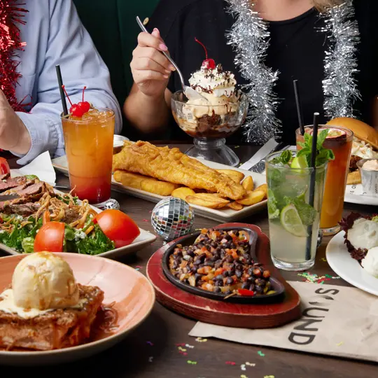 Table of festive themed food from SOUND London